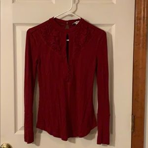 Long sleeve dress shirt red